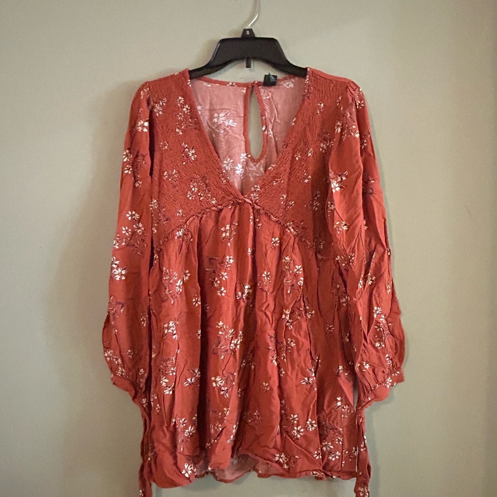 Wild Fable Rust Floral Blouse